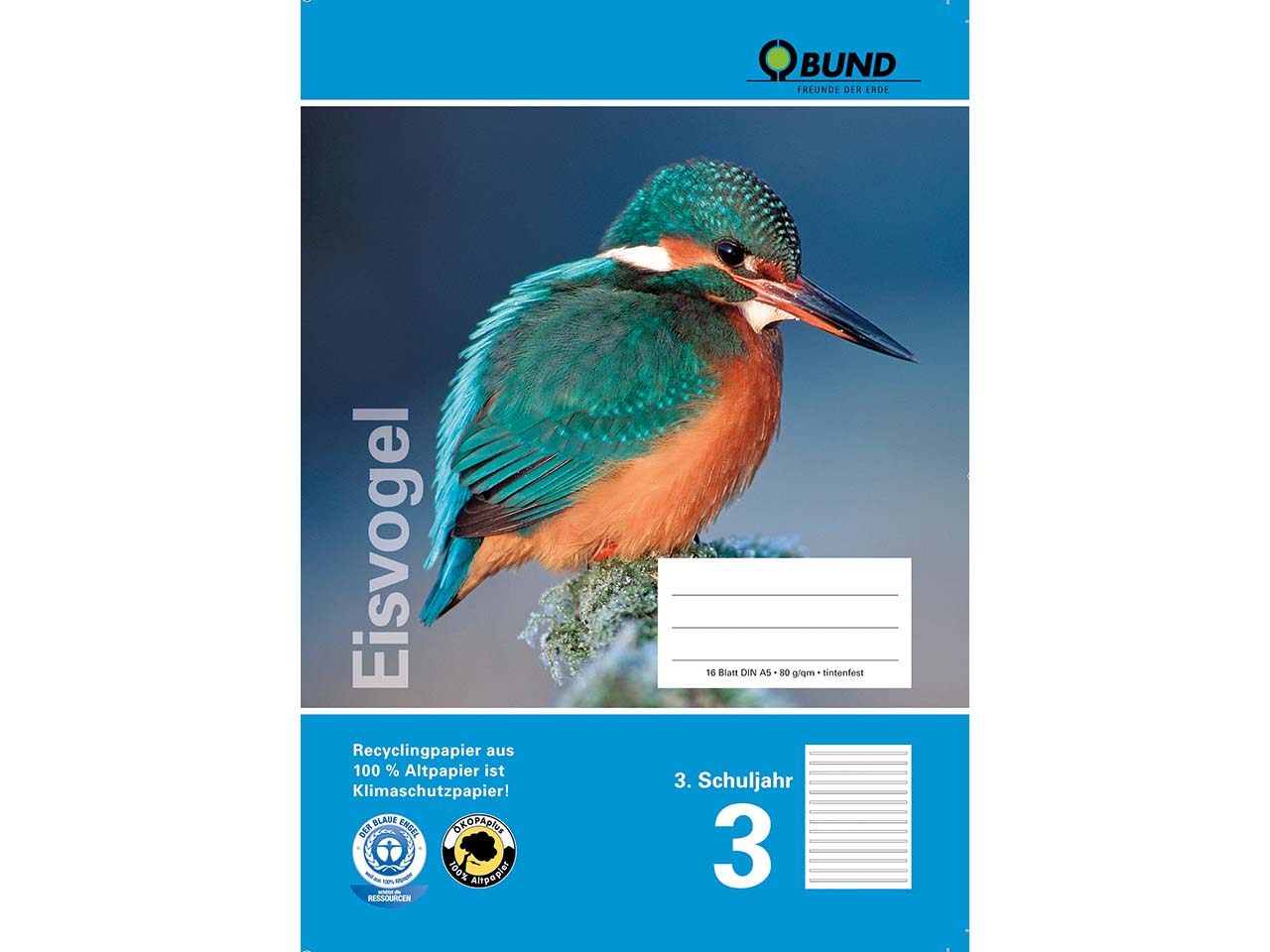 BUND Heft A5 Lineatur 3 für die 3. Klasse