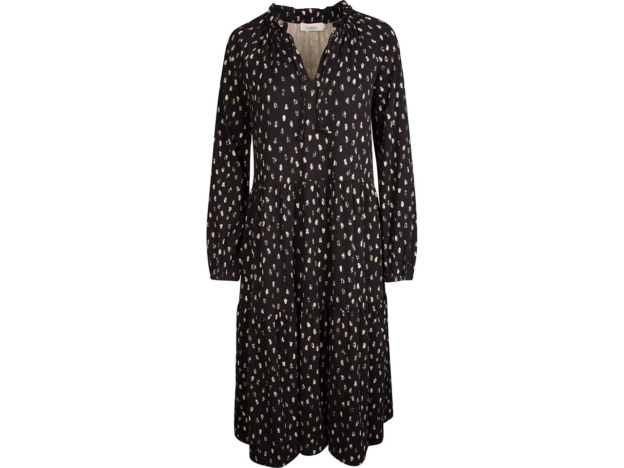 LANA Bio-Damen-Kleid "Moja" mit Raglanärmeln, knielang, schwarz, Gr. 36