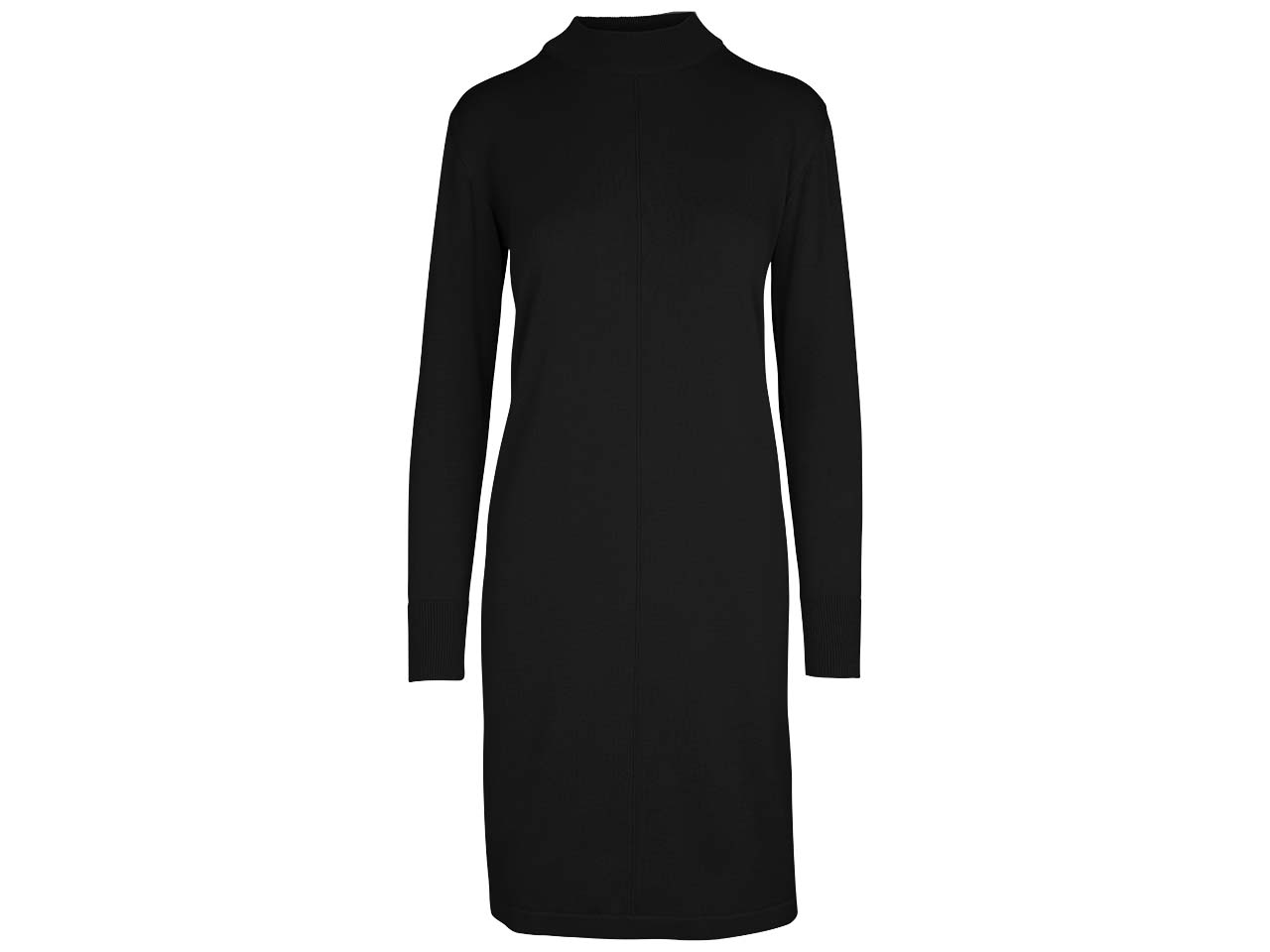 MELA Bio-Damen-Midikleid "HARLEEN", langarm, schwarz, Gr. M