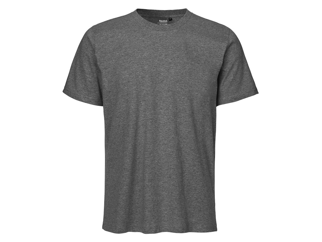 Neutral Bio-Unisex-T-Shirt mit Rundhalsausschnitt, dark heather, Gr. M