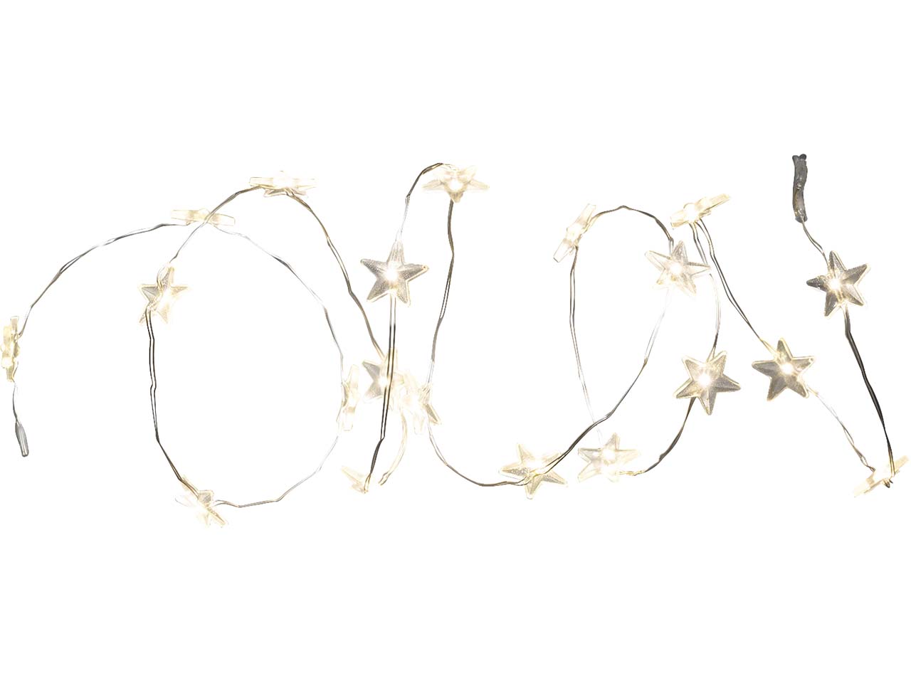 Konstsmide LED-Dekolichterkette "Sterne", mit Schalter, Funkeleffekt, 20 Dioden warmweiß