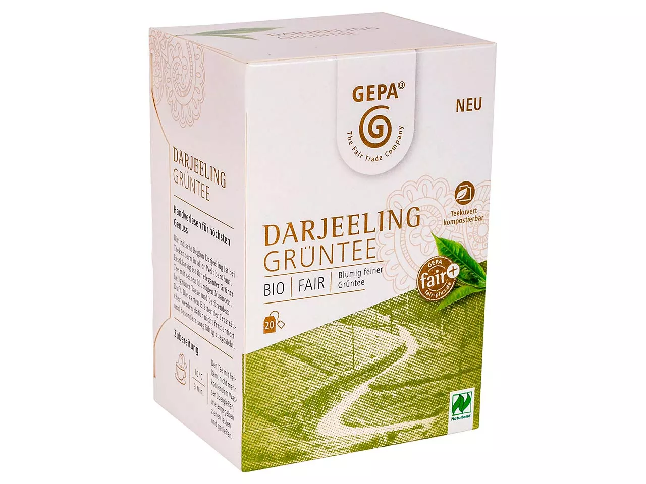 GEPA Grüner Bio-Tee Darjeeling 20 x 2 g