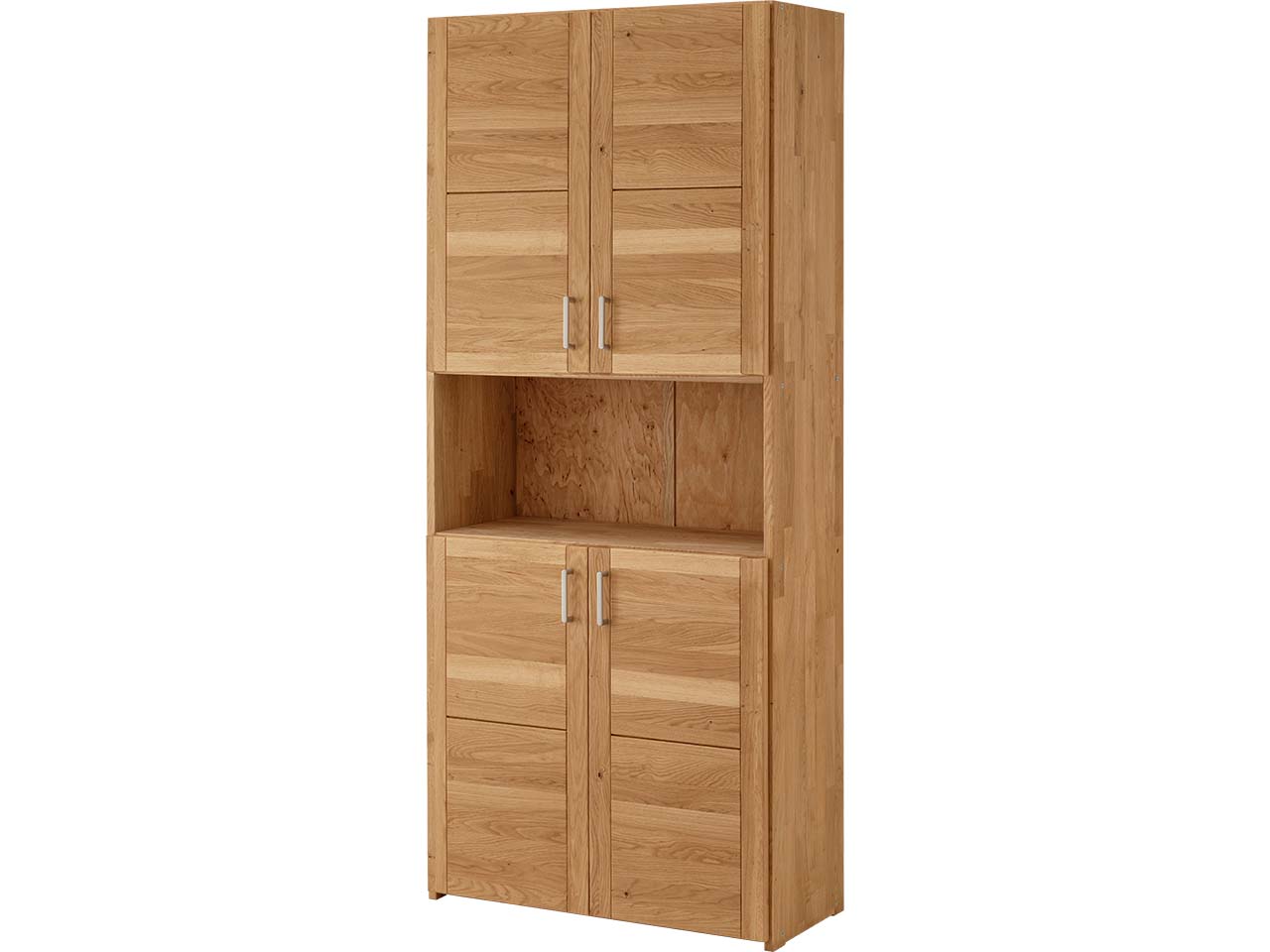 Regalschrank "buxing selet" mit 4 Türen B 80 x T 33 x H 185,5 cm, Rahmenfront, Wildeiche