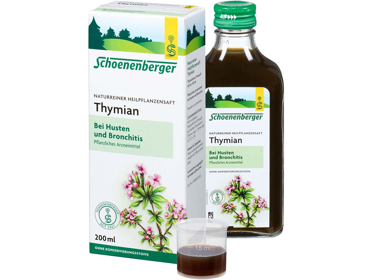 Schoenenberger Heilpflanzensaft "Thymian" bei Husten und Bronchitis, 200 ml