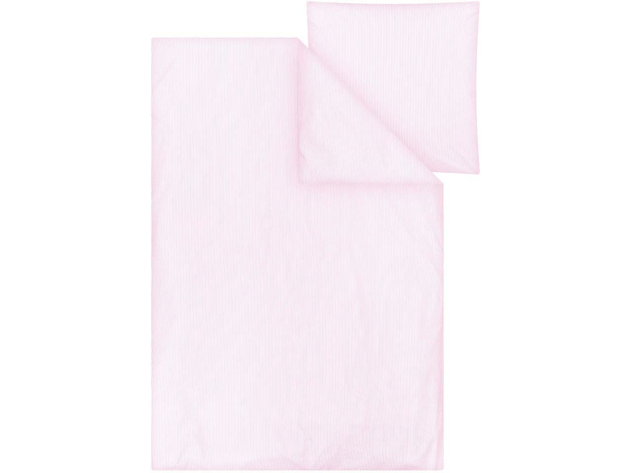 MELA Bio-Bettwäsche "MAJULI STRIPES" aus Perkal, 2-tlg., 155x220/80x80 cm, rose/natur