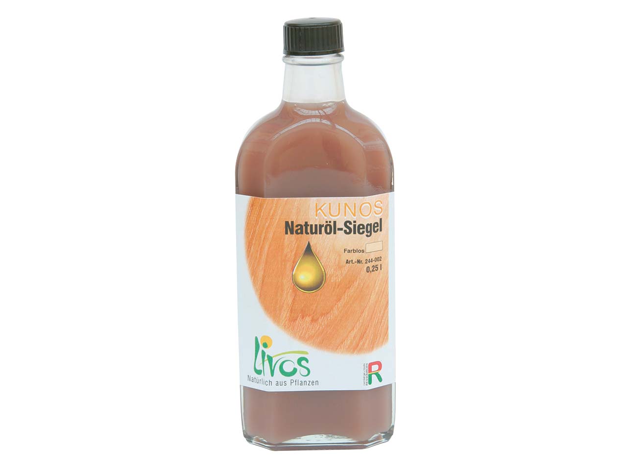 Naturöl-Siegel 'KUNOS' farblos, 0,25 l Glasflasche