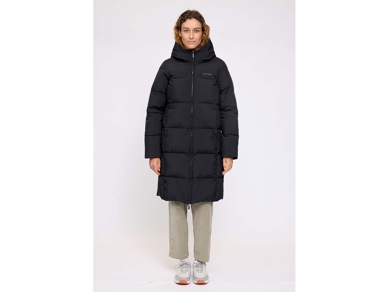 MAZINE Damen-Steppmantel 'Basic Puffer' mit 2-Wege-Reißverschluss, black, Gr. S
