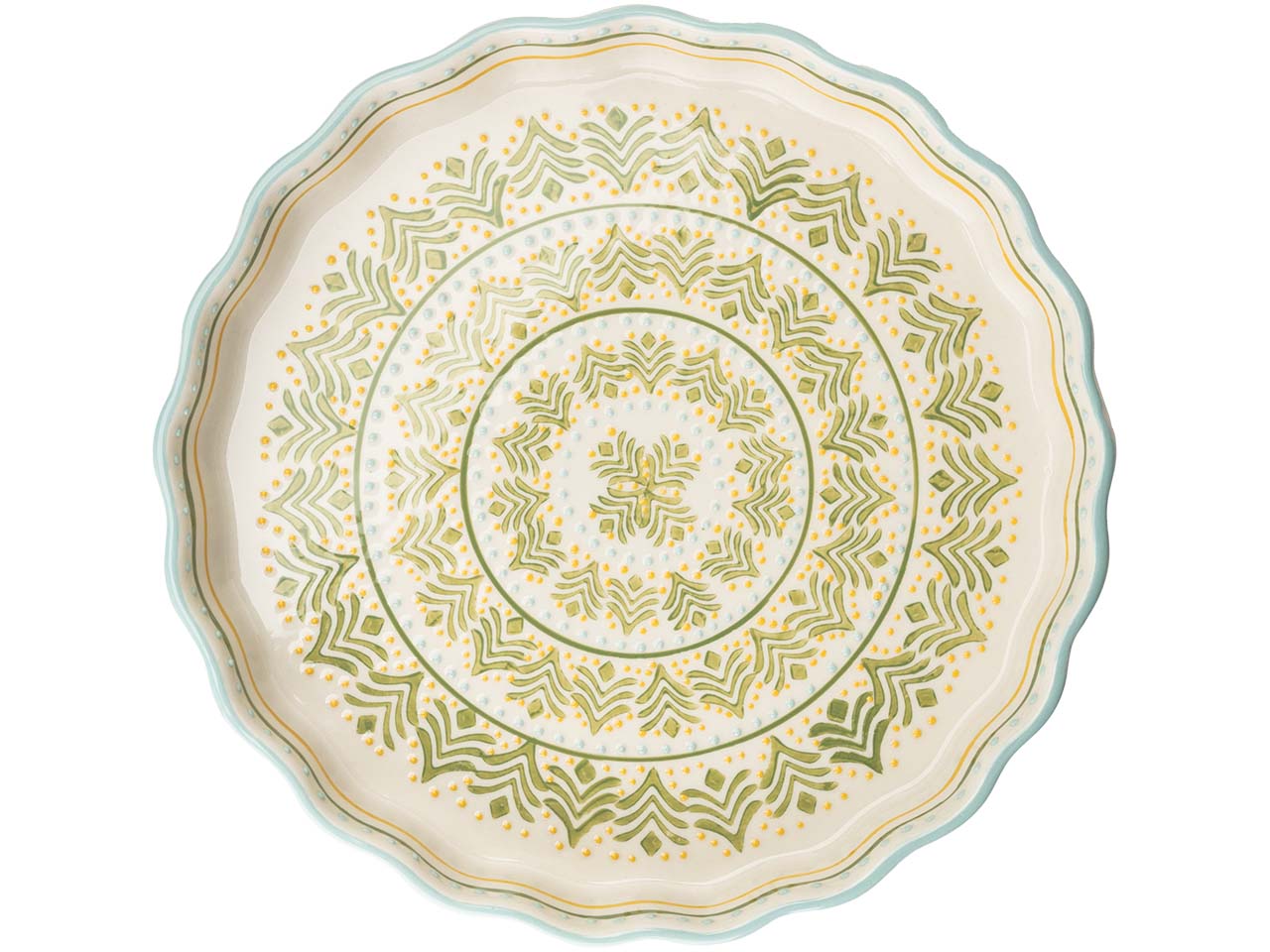 tranquillo Quicheform 'RETRO' 27 cm, aus Steinzeug, light green