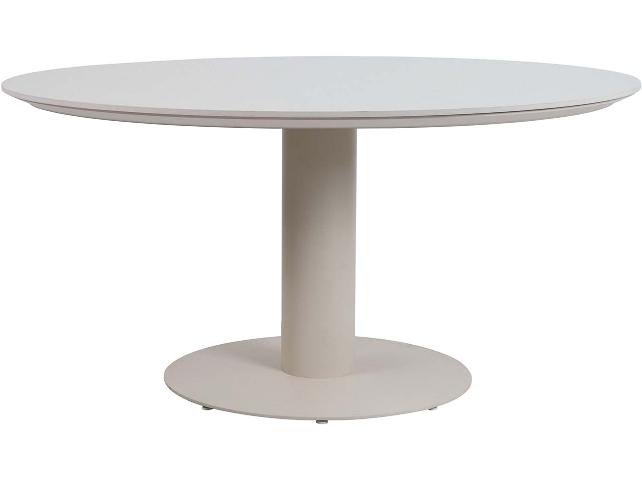 Gartentisch "Porto" rund Ø 130 x H 74 cm, Sinterstein, Stahl, Aluminium, sand