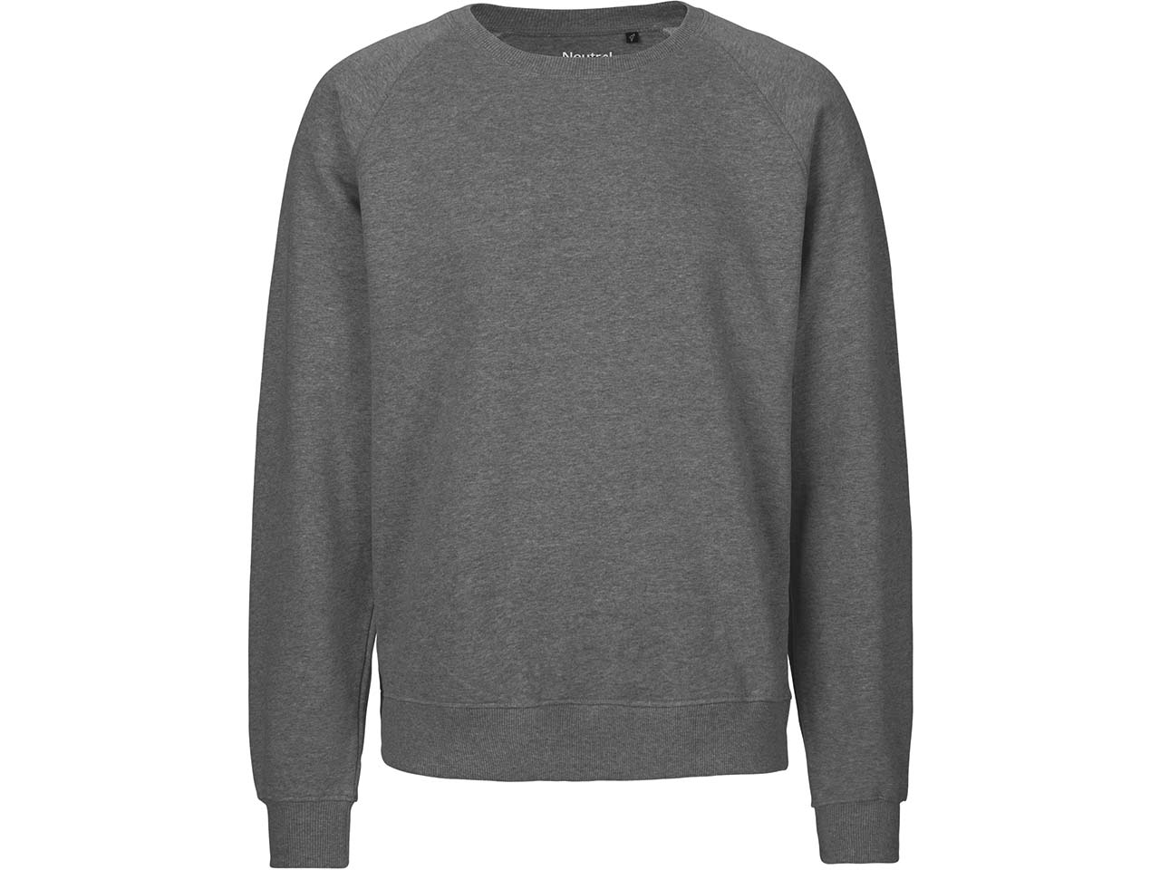 Neutral Bio-Unisex-Sweatshirt mit Rundhalsausschnitt, dark heather, Gr. L