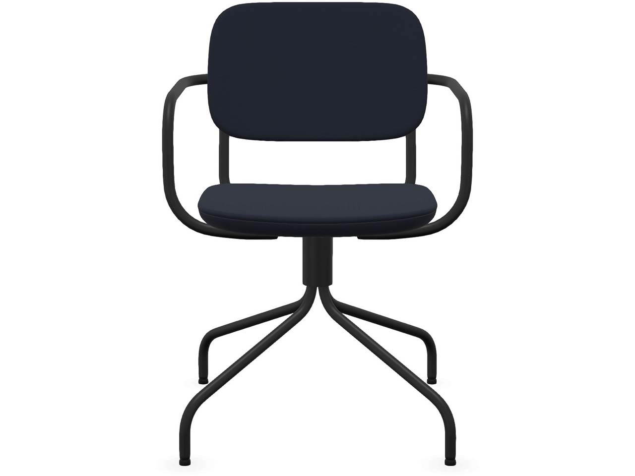 Profim Besucherstuhl "NORMO" mit drehbarem Sternfußgestell, schwarz, Stoff: blau