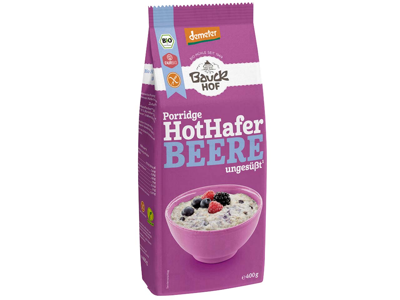 Bauckhof Bio-Porridge aus Hafer "Beeren", 400 g