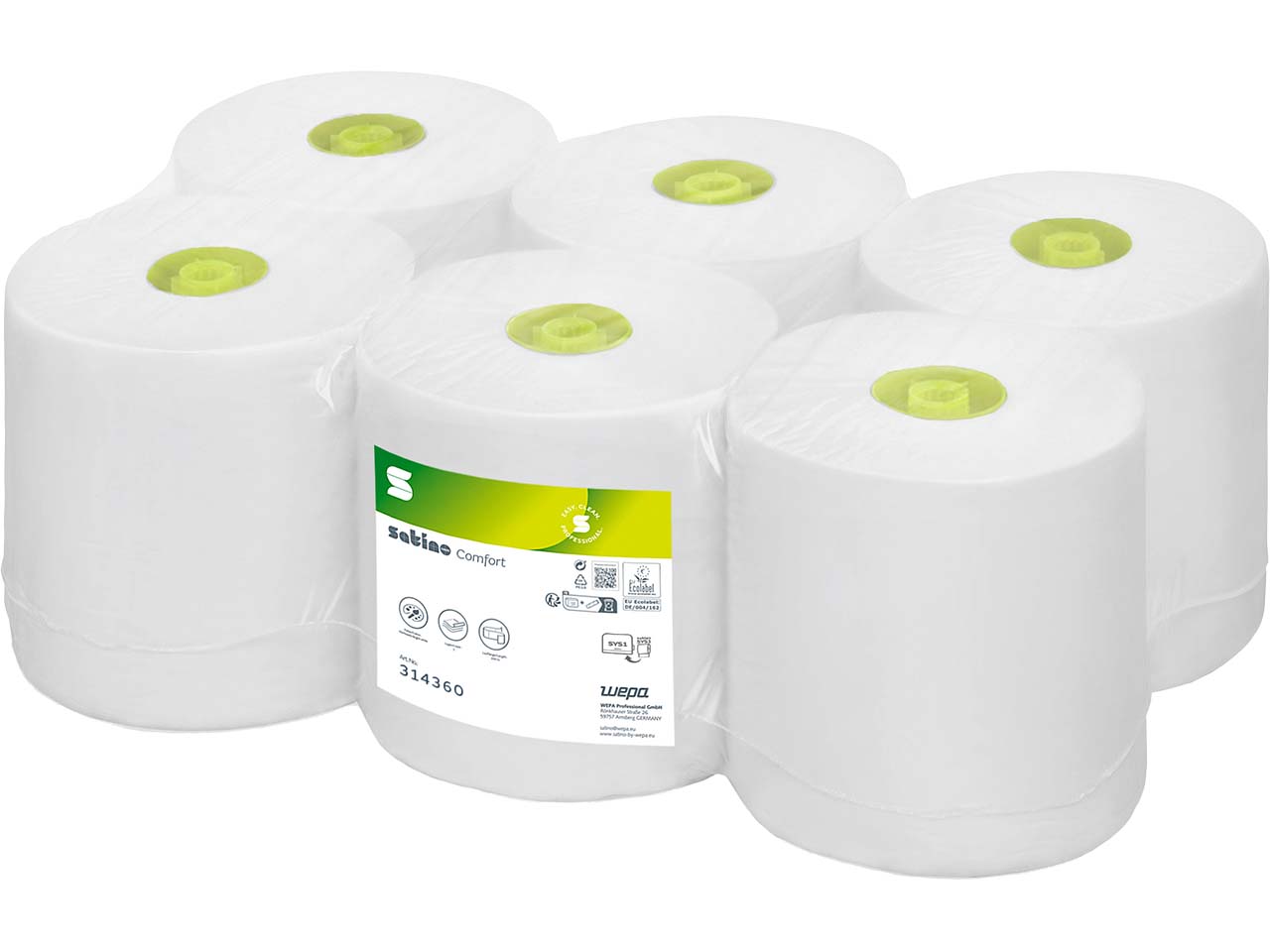 Satino System-Handtuchrolle "Comfort" Tissue 2-lagig, 6 Rollen, 150 m