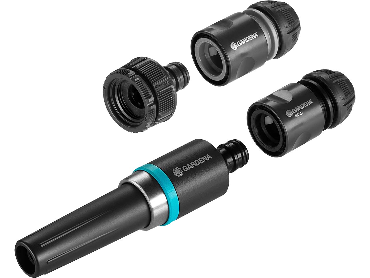 Gardena Grundausstattung "EcoLine" (Schlauch,-Hahnanschluss,Adapter,Wasserstop,Spritze)