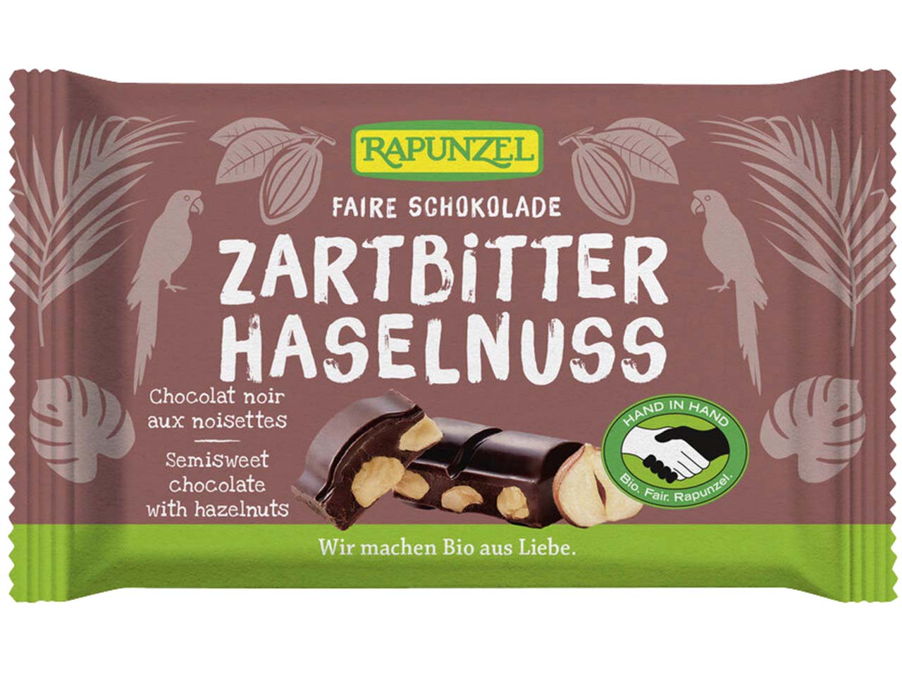 RAPUNZEL Bio-Schokolade mit Haselnuss, zartbitter, 60 % Kakao, 80 g