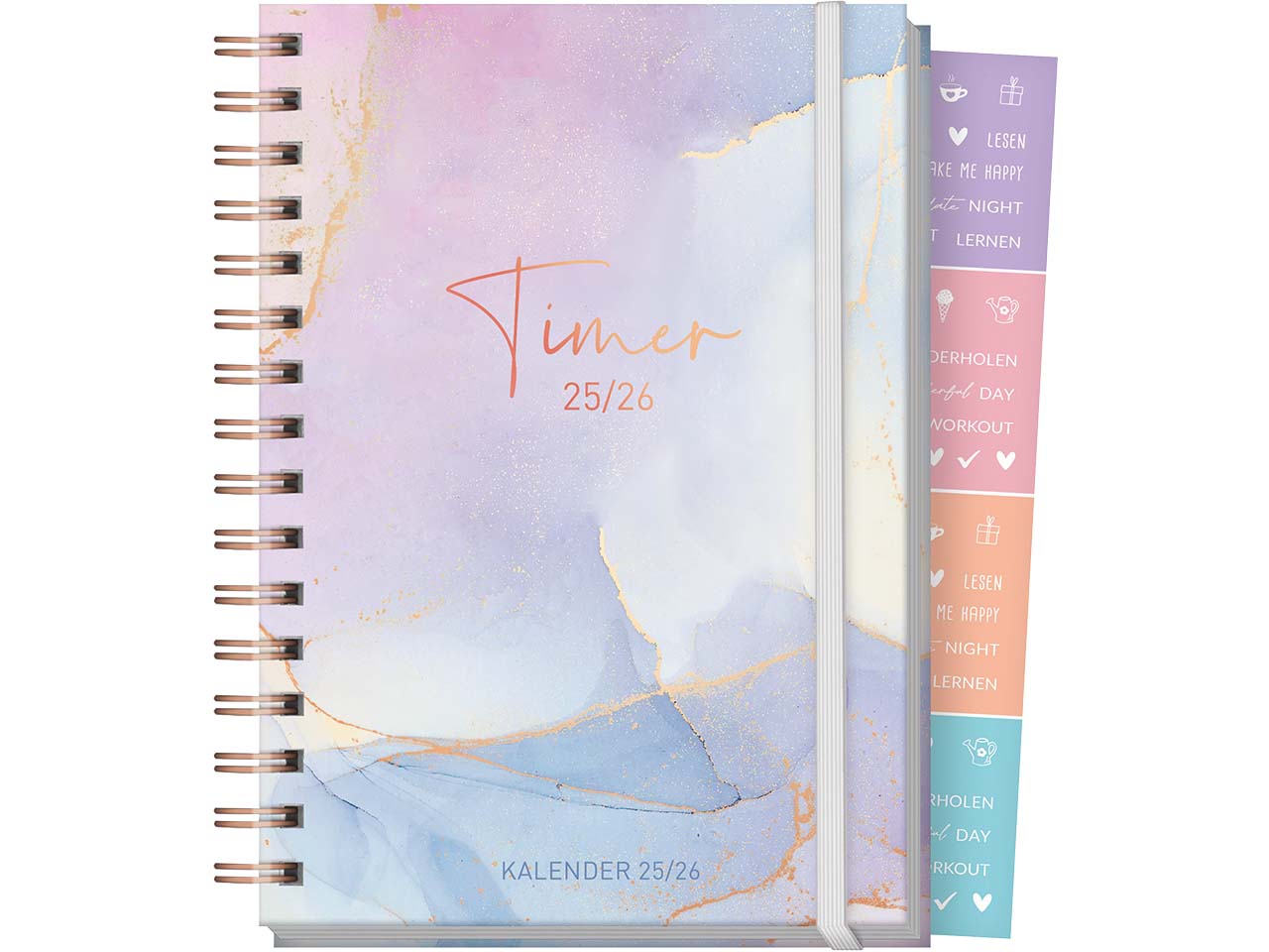 Häfft Schülerkalender "Fancy" Aug 25/Sept 26, DIN A5, bleu & rosé