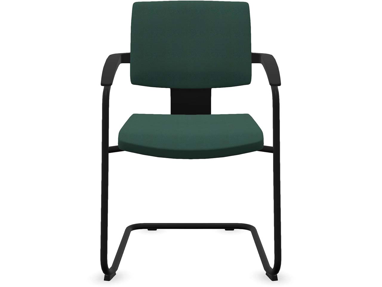 Profim Freischwinger "XENON" mit Armlehnen, stapelbar, schwarz, Stoff: grün