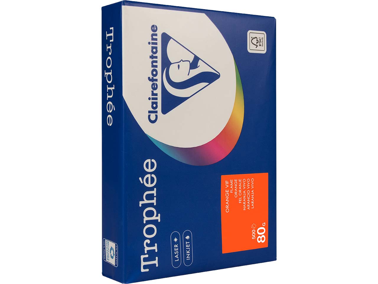 Clairfontaine Farbiges Kopierpapier "Trophee" 80 g/m², DIN A4, orange