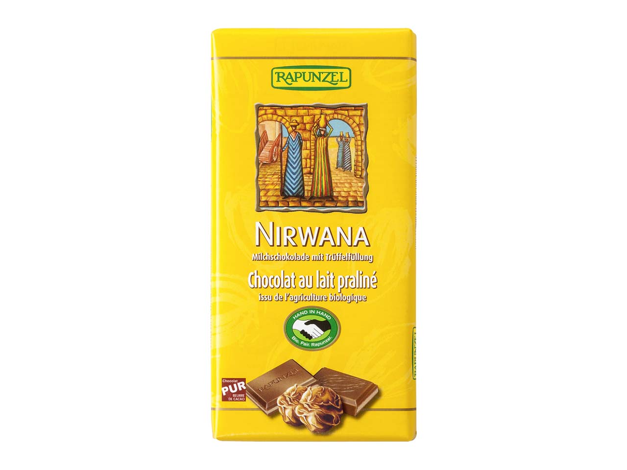 RAPUNZEL Bio-Milchschokolade mit Praliné-Füllung 'Nirwana', 100 g