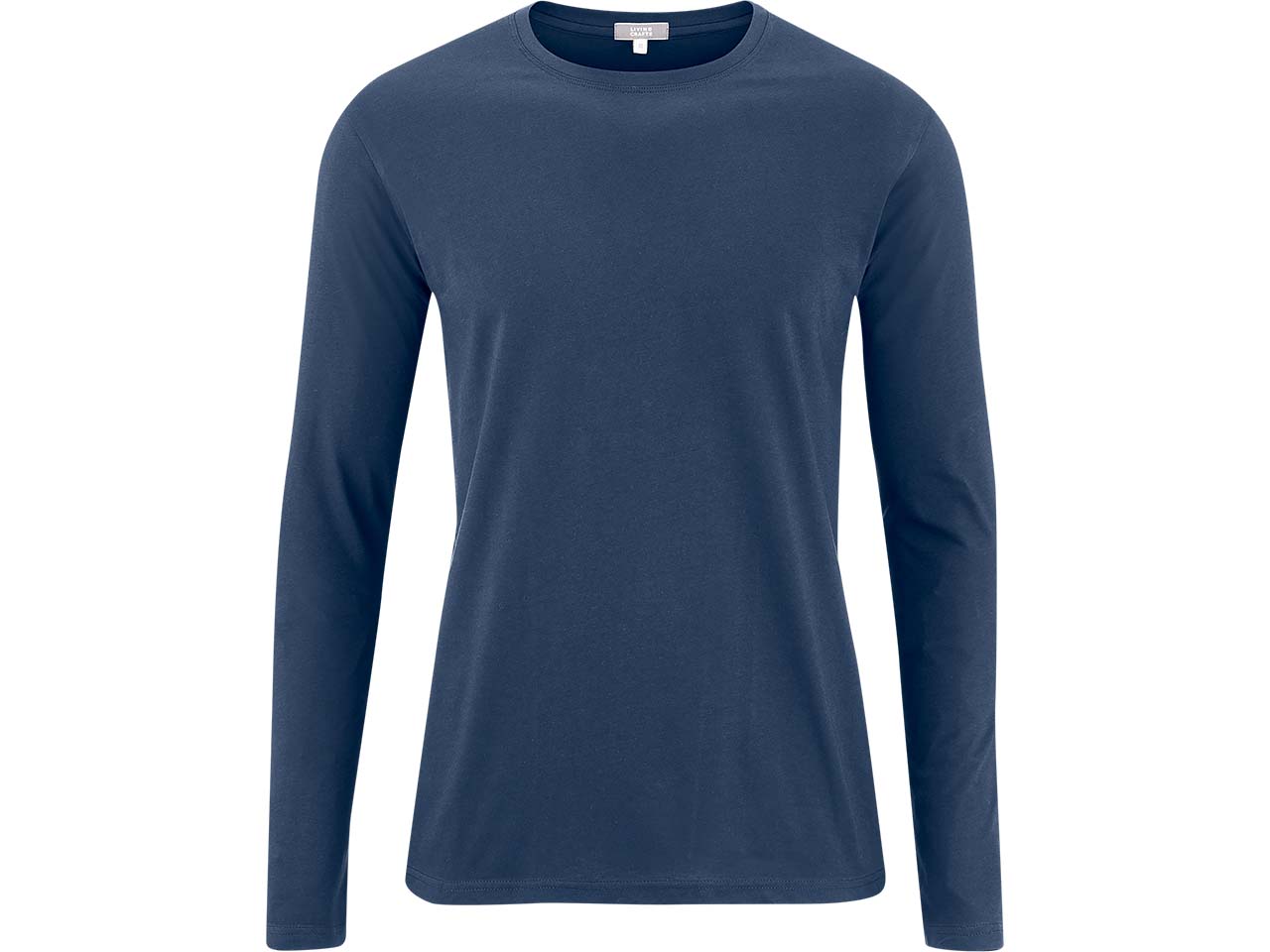 Living Crafts Bio-Herren-Langarmshirt "FRANK" mit Rundhalsausschnitt, navy, Gr. M