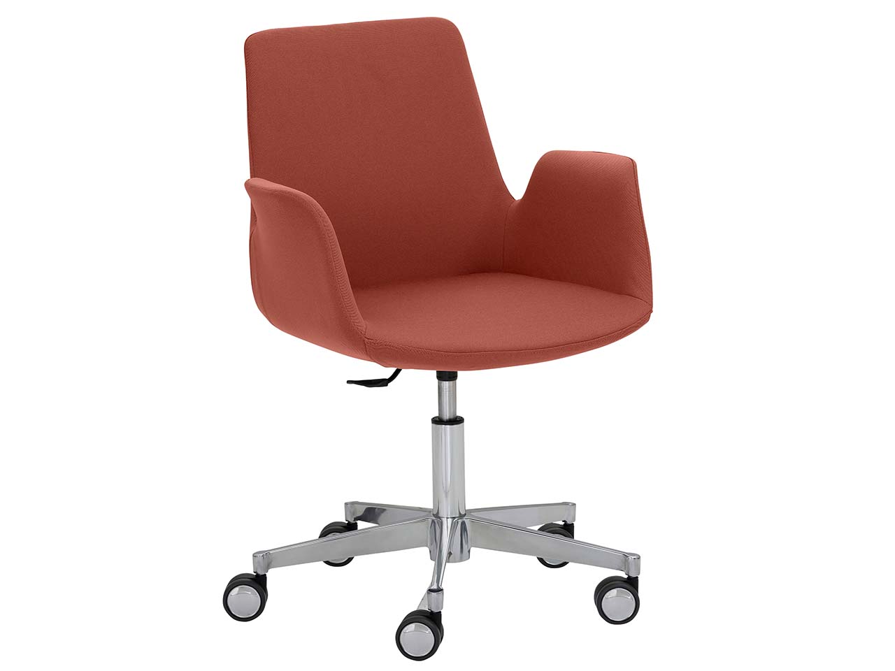 Besucherstuhl "2010" mit Aluminium-Fußkreuz, orangerot