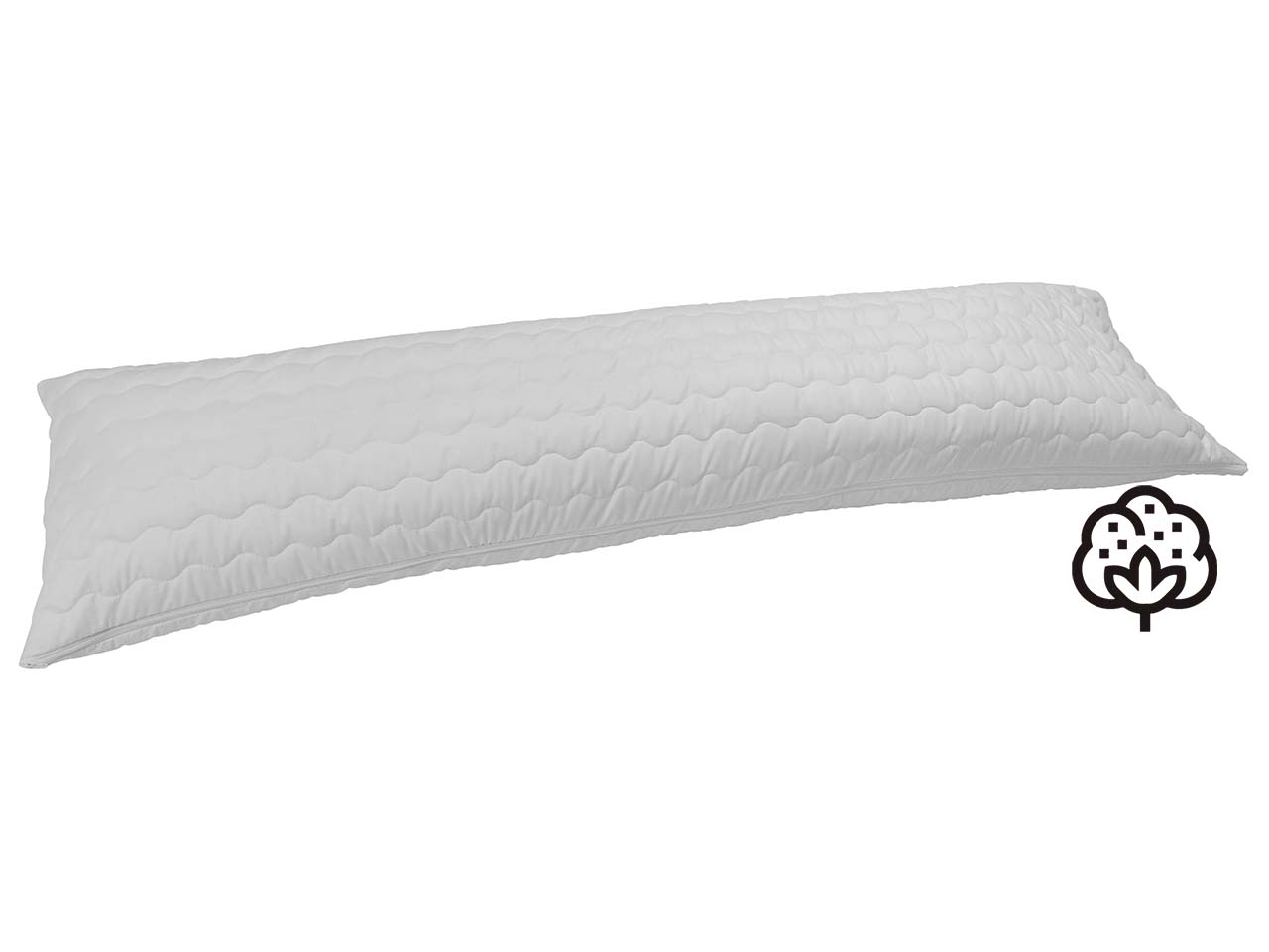 Seitenschläferkissen mit Wellenversteppung 40 x 140 cm, mit Baumwollfüllung 1200g