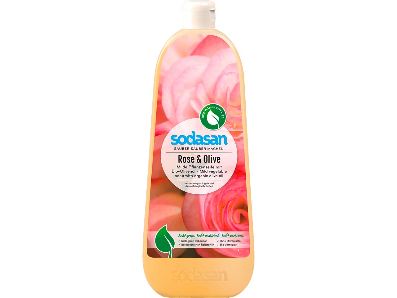 Sodasan Flüssigseife 'Rose und Olive', Nachfüllung, 1 l