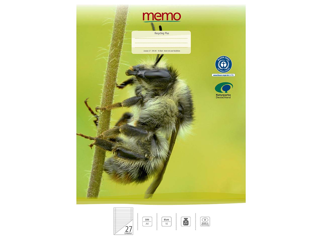 memo Schulheft A4 Nr. 27 lin. m. 2 Rändern
