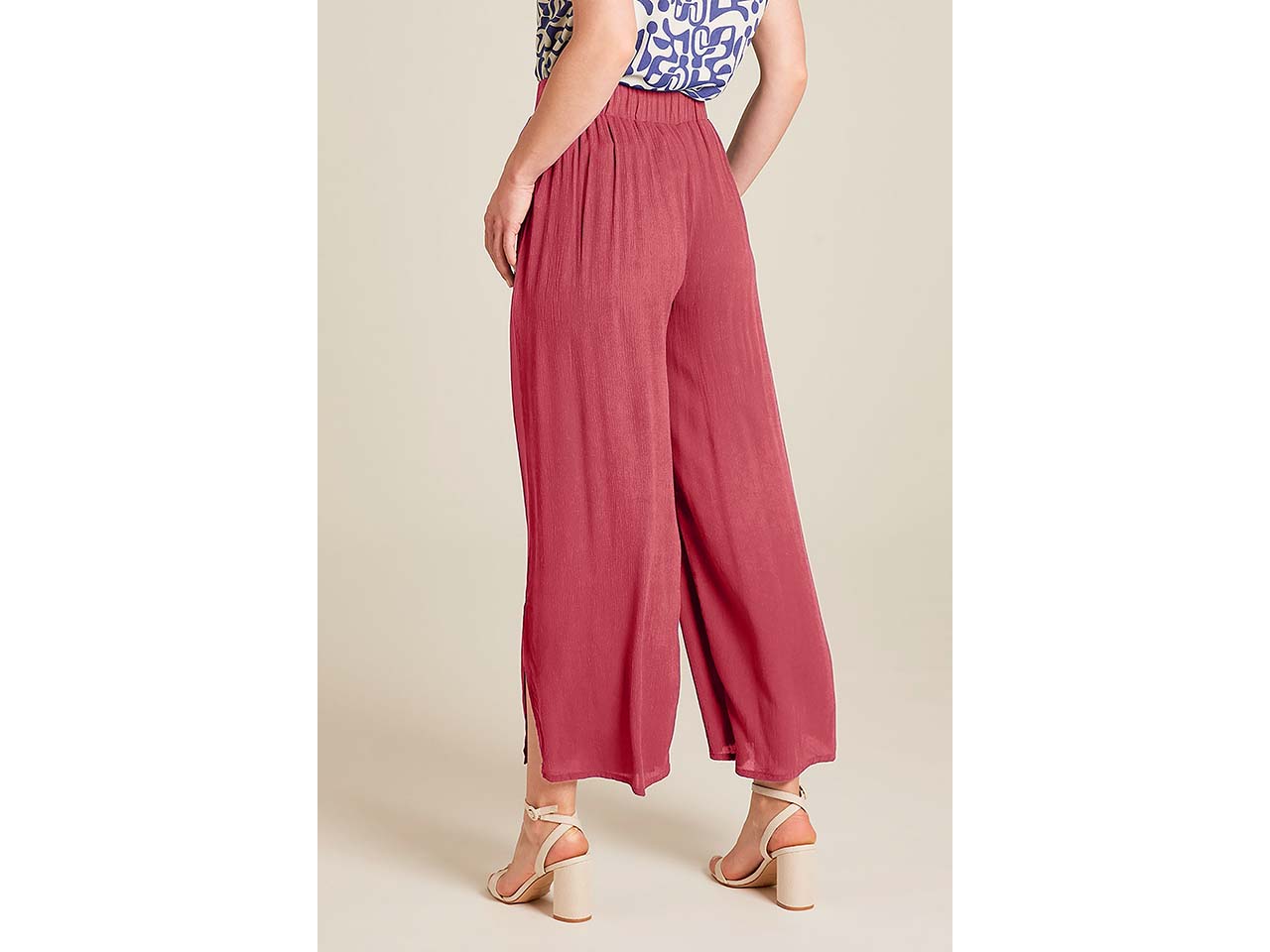 tranquillo Damen-Hose mit strukturiertem Stoff und Schlitz, rose wine, Gr. 36