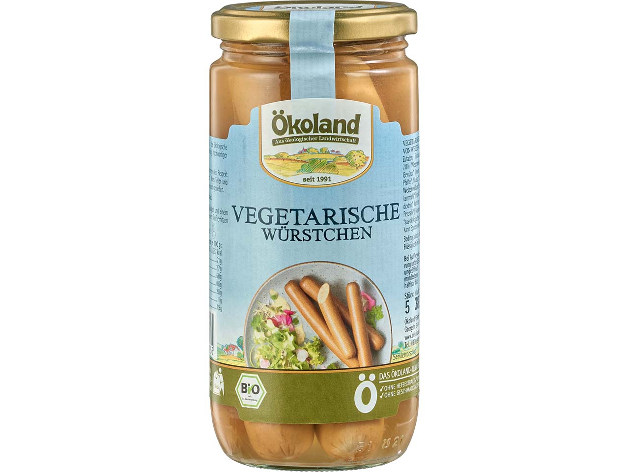 Ökoland Bio-Vegetarische-Würstchen, 380 g