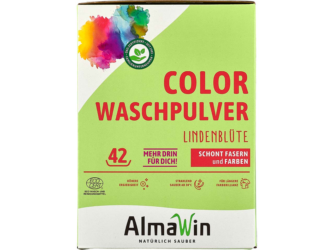 AlmaWin Color-Waschpulver "Lindenblüte" Karton, 2 kg