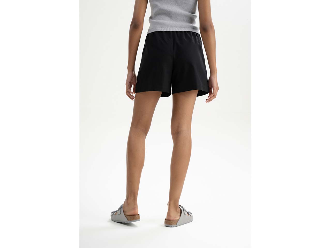 MELA Bio-Damen-Short "ESWARI" aus Kreppstoff, schwarz, Gr. S