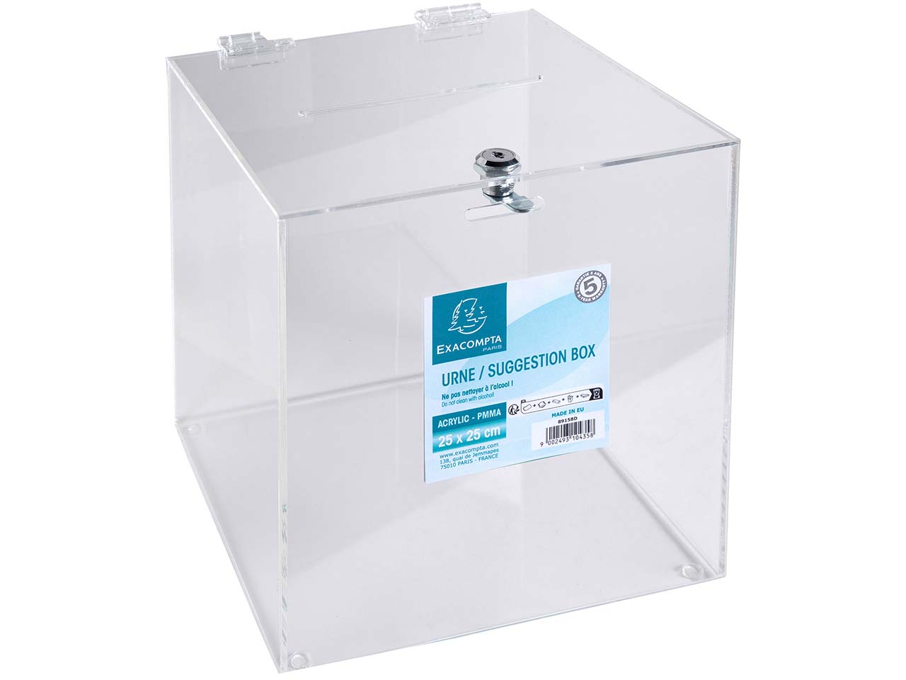 Exacompta Urne "Exacryl" abschließbar, aus PMMA, 25x25x25cm Exacompta Urne "Exacryl" abschließbar, aus PMMA, 25x25x25cm