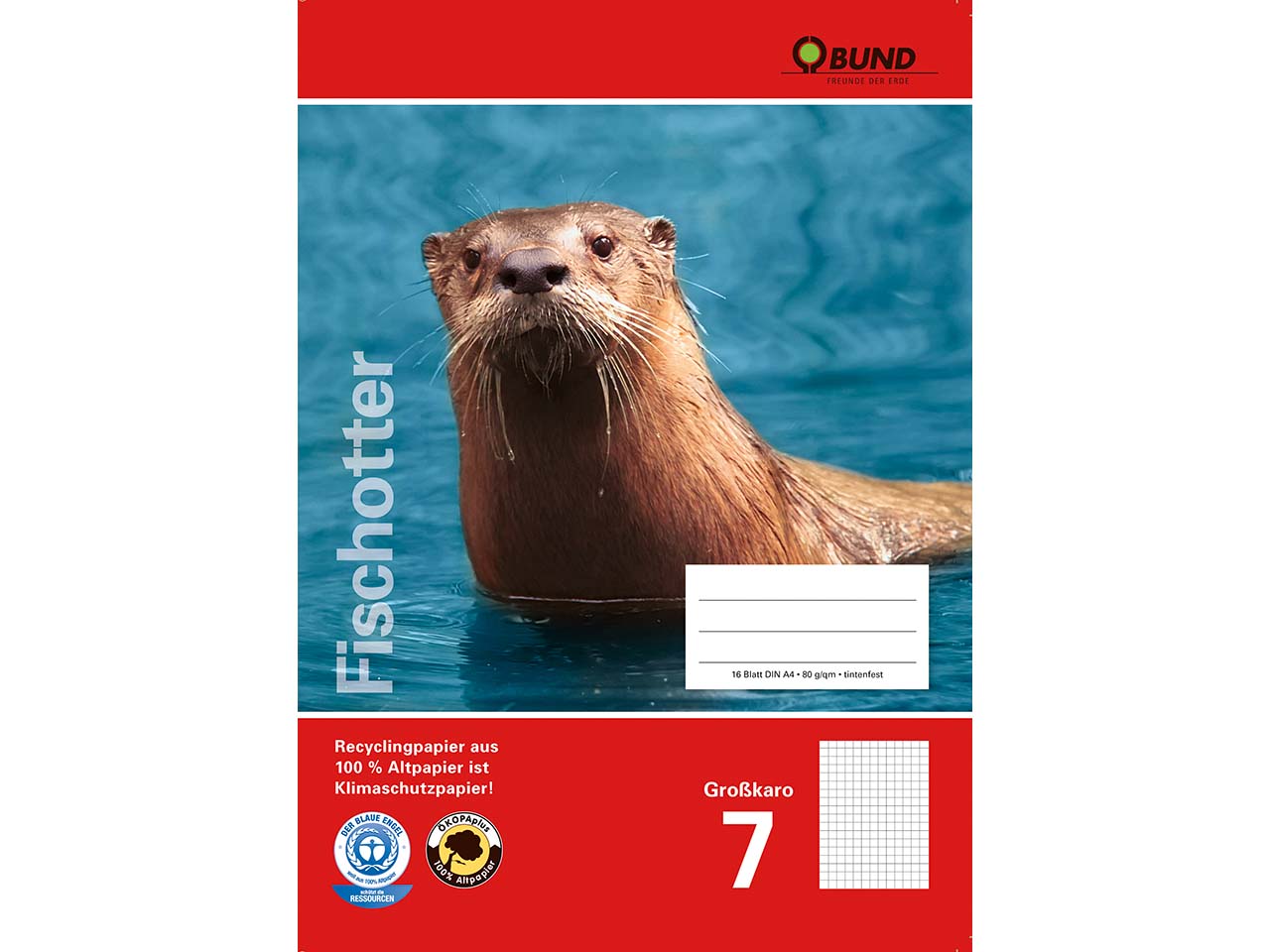 BUND Heft A4 Lineatur 7 Großkaro