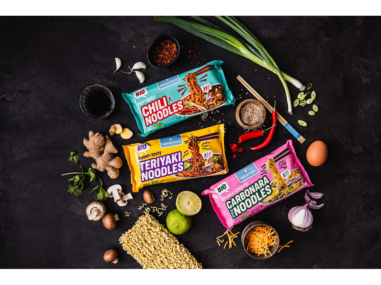followfood Bio-Instant-Gericht Chili Nudeln "Hot + Spicy", 159 g