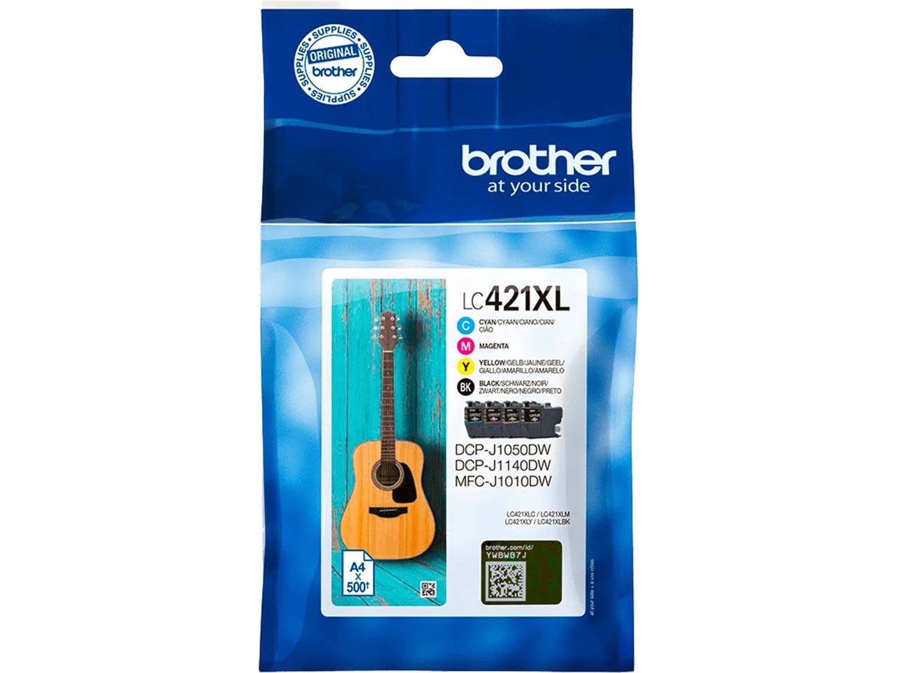 4er Set Brother Tintenpatronen LC-421XLBK/C/M/Y schwarz, cyan, magenta, gelb