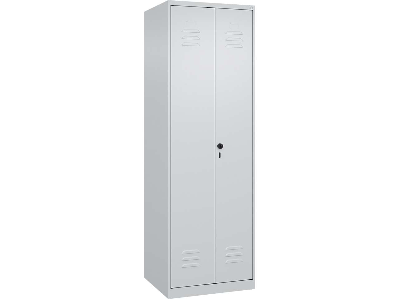 C+P Wäsche-/Garderobenspind Classic PLUS, 2 Abteile, 1850x600x500mm, Lichtgrau/Lichtgrau