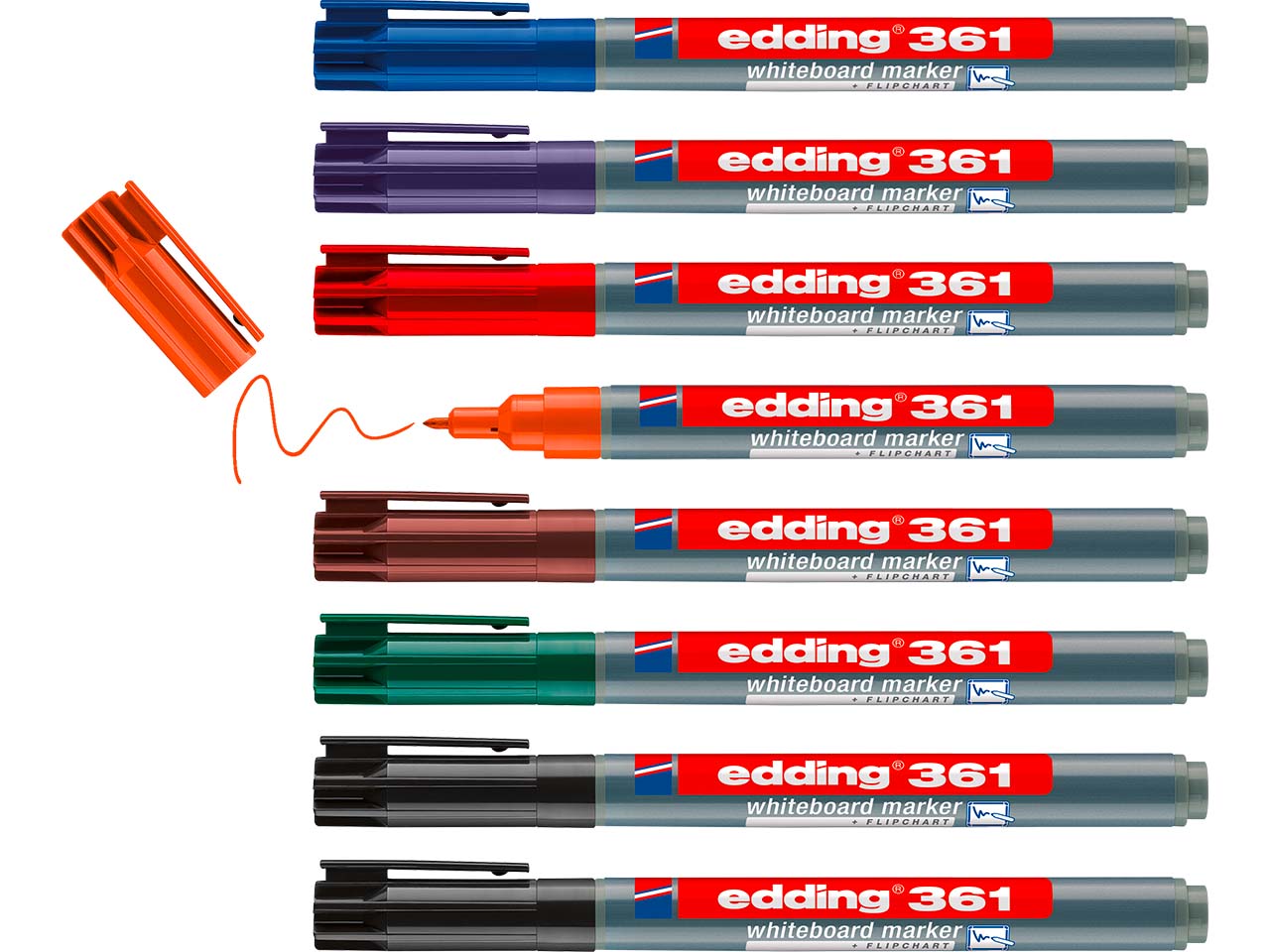 8er Set edding Whiteboardmarker "361" farbig sortiert