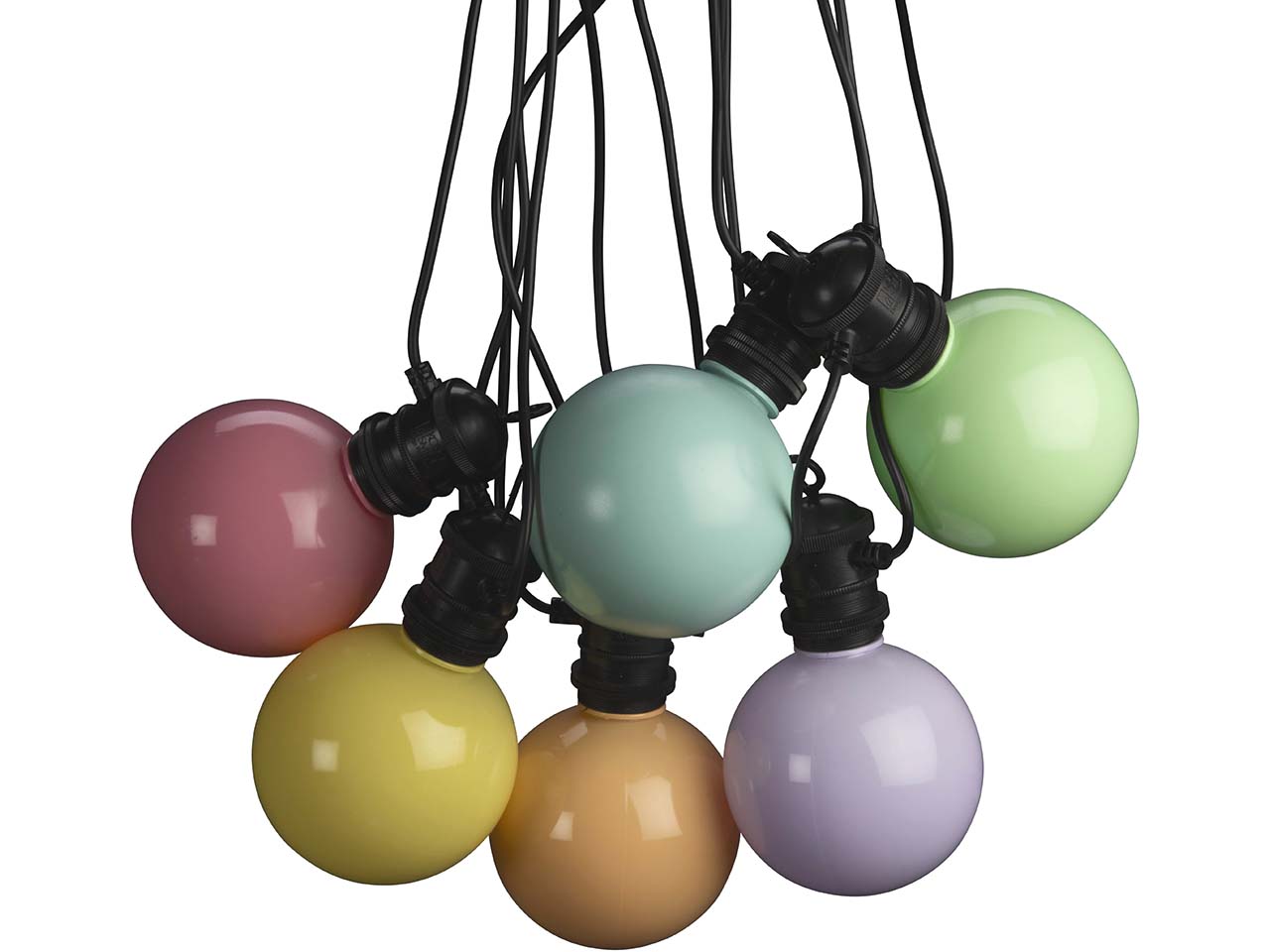 Konstsmide LED Lichterkette Party, mit Dimmer, 10 Birnen pastell, 10 Dioden warmweiß