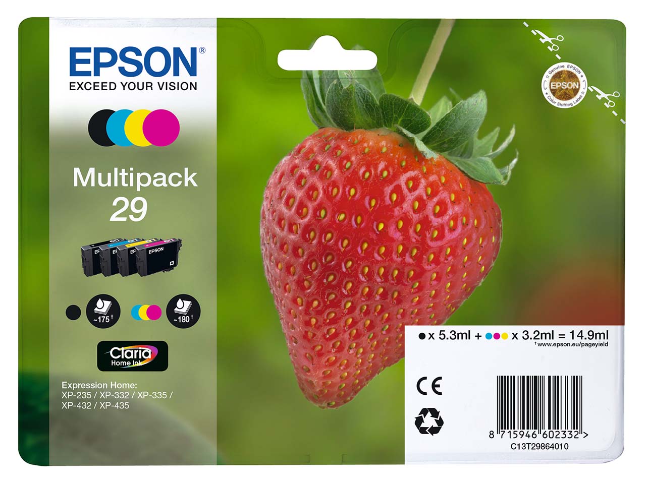Epson Tintenpatronen T2986/ 29 schwarz, cyan, magenta, gelb, 4er-Set