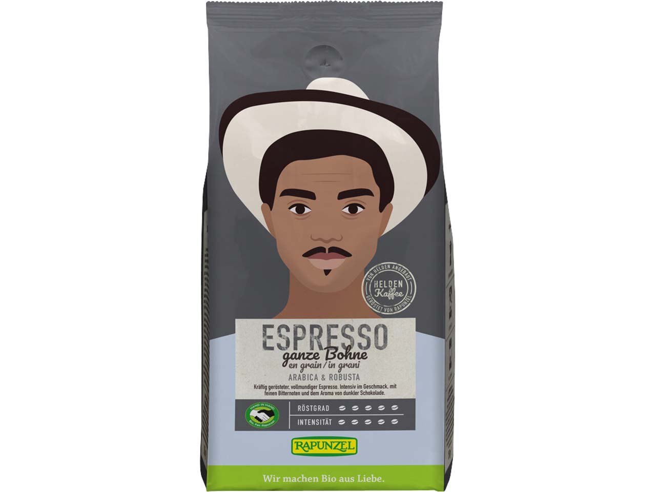 RAPUNZEL Bio-Espresso "Heldenkaffee" ganze Bohnen, 1 kg
