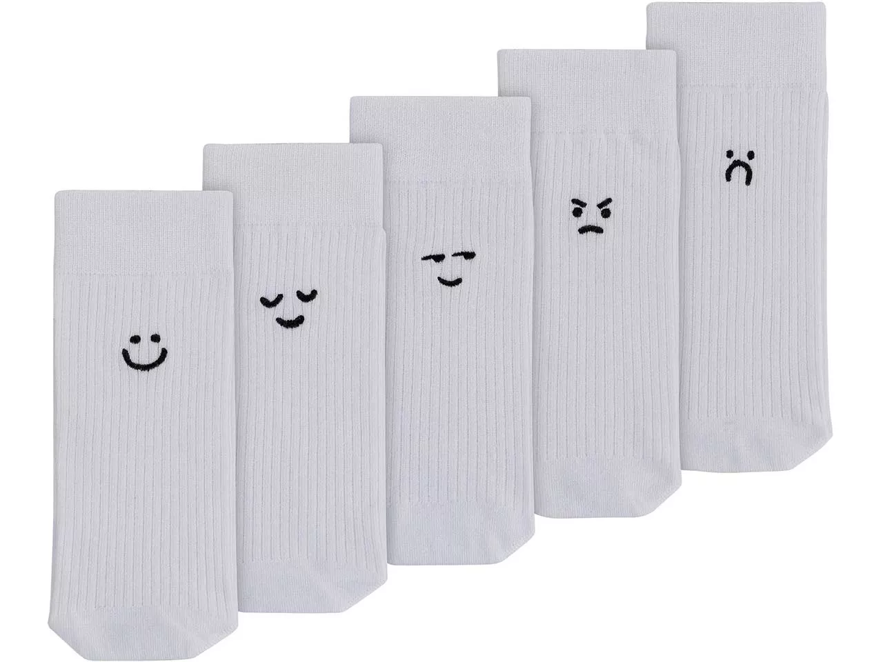 MELA Bio-Socken-Box "Smiley Mood" 5er-Set weiß, Gr. 35/38