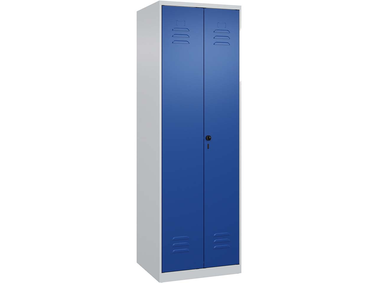 C+P PSA Doppel-Spind Classic PLUS, 2 Abteile, 1850x600x500mm, Lichtgrau/Enzianblau