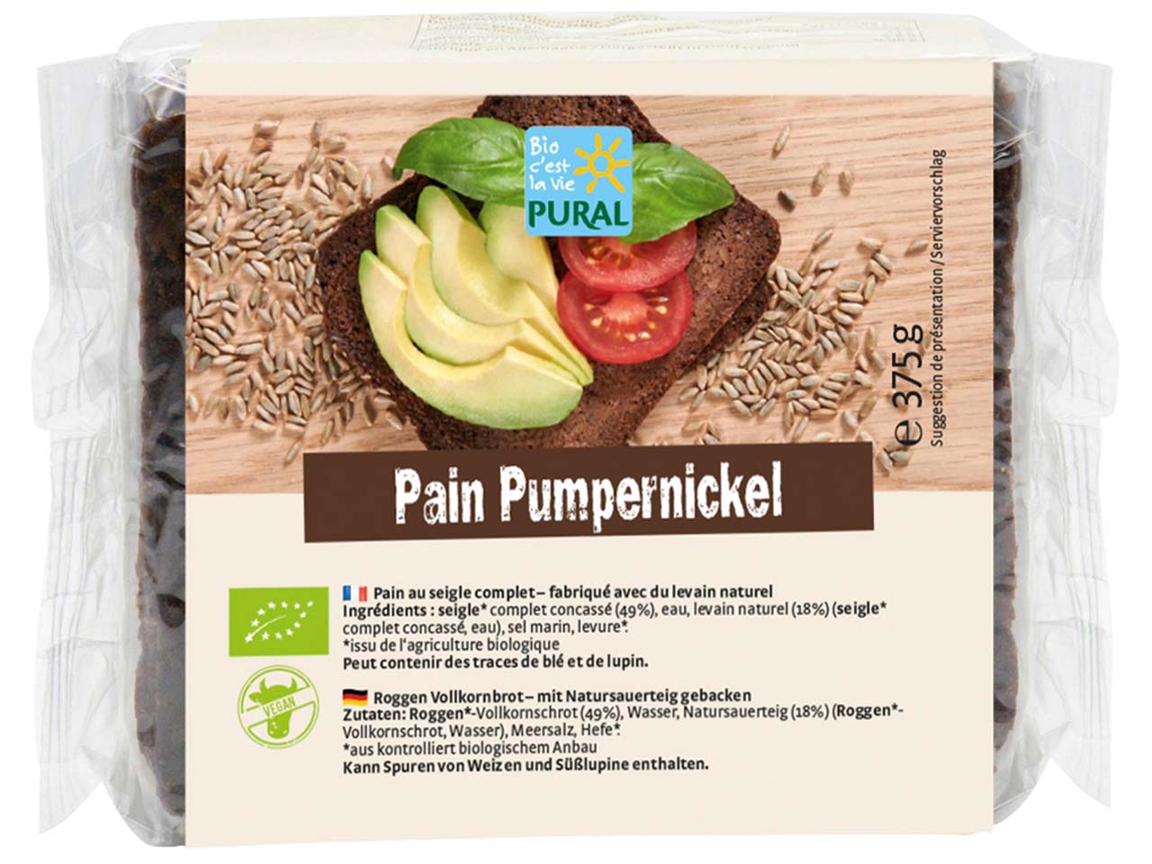 PURAL Bio-Pumpernickel, 375 g