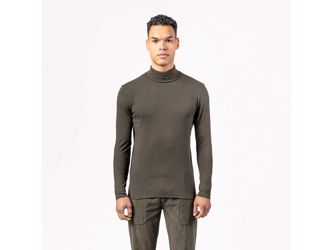 Living Crafts Bio-Herren-Rollkragenshirt 'HELGE', walnut, Gr. L