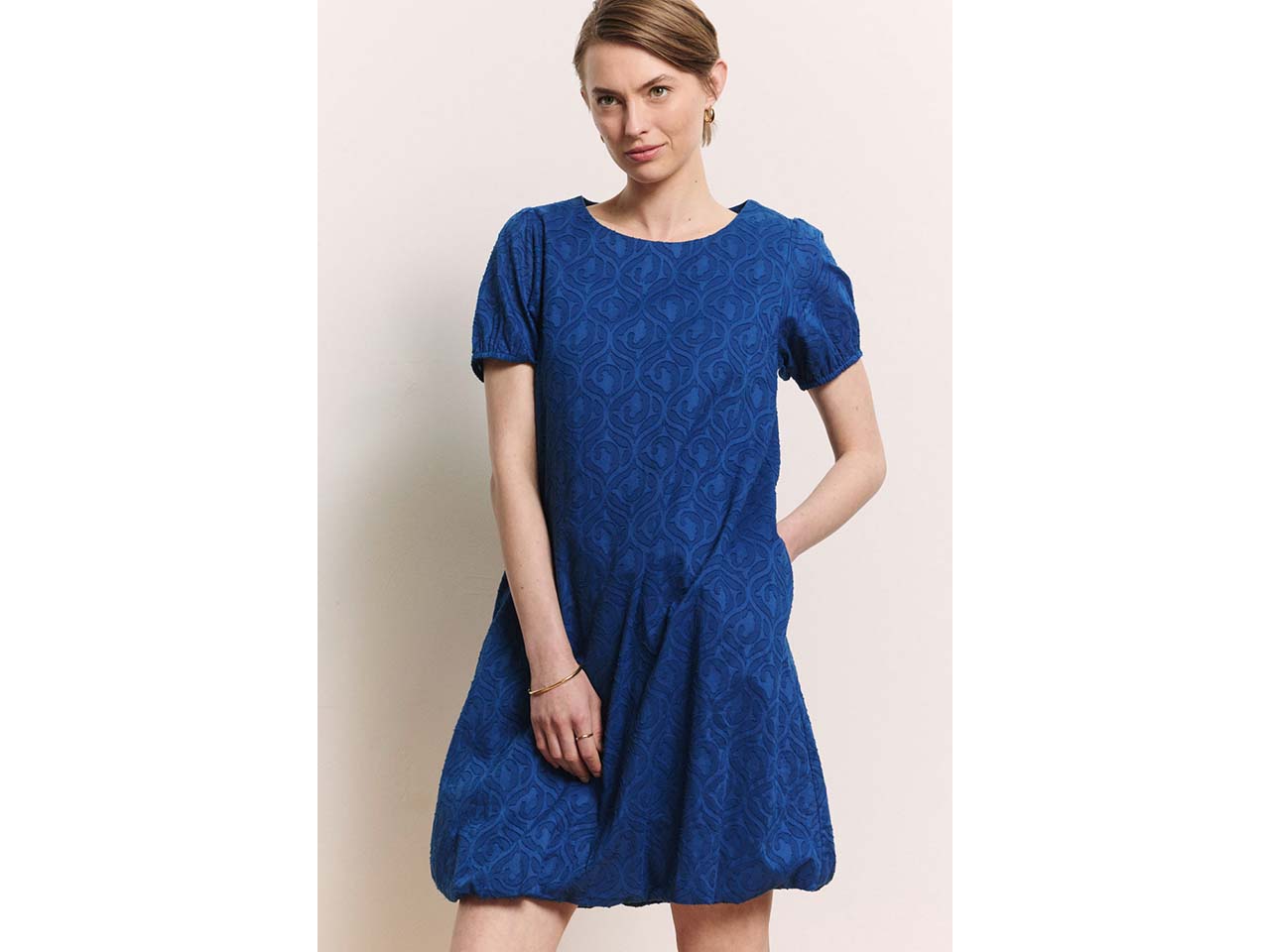 tranquillo Bio-Damen-Mini-Ballonkleid 'Almaa' mit Eingrifftaschen, navy, Gr. 36