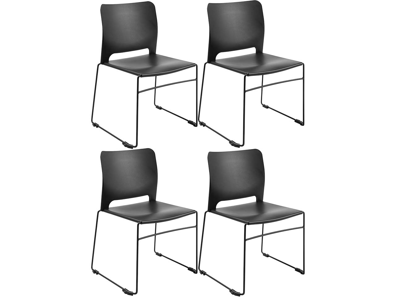 Topstar 4 Besucherstühle "VISIT LINE", schwarz