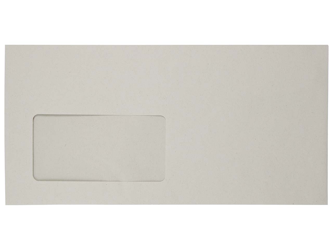 15 Briefumschläge DIN lang, grau, Haftklebung, mit Fenster