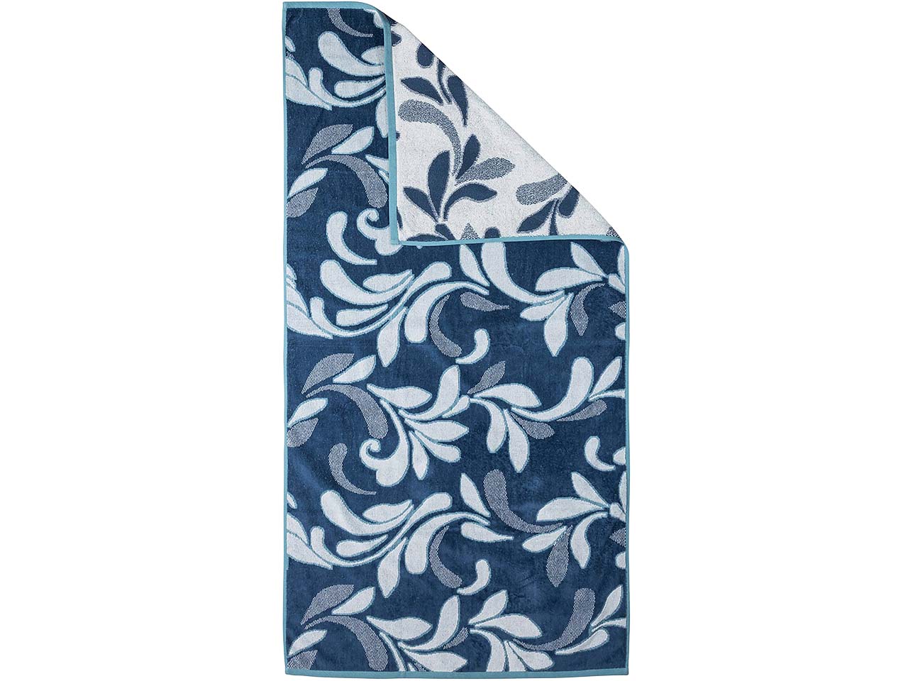 tranquillo Bio-Badetuch "FLORAL" 140 x 70 cm, blue ocean