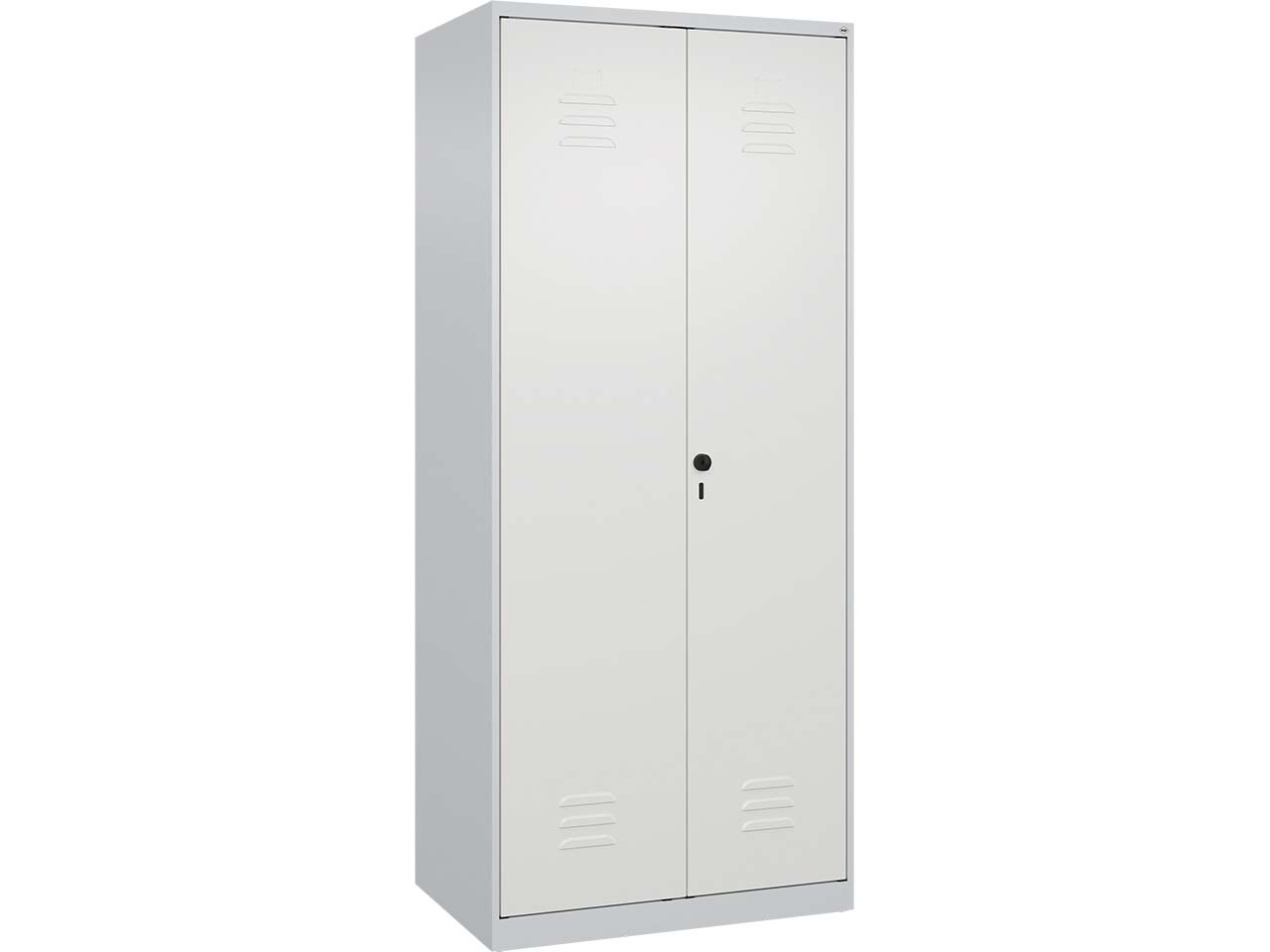 C+P PSA Doppel-Spind Classic PLUS, 2 Abteile, 1850x800x500mm, Lichtgrau/Verkehrsweiß